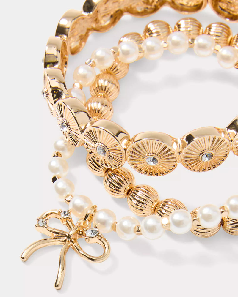 TIS THE SEASON BRACELET SET GOLD METALLIC