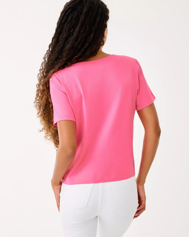 CLAIRMONT RHINESTONE KNIT TOP CONFETTI PINK