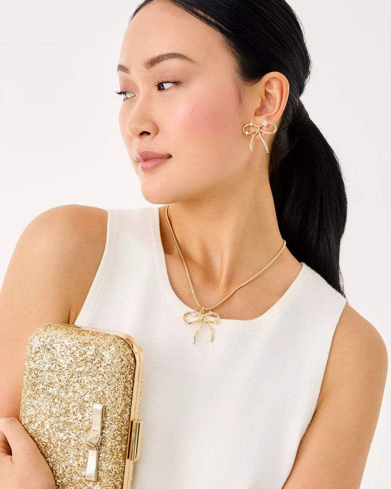 TIS THE SEASON NECKLACE GOLD METALLIC