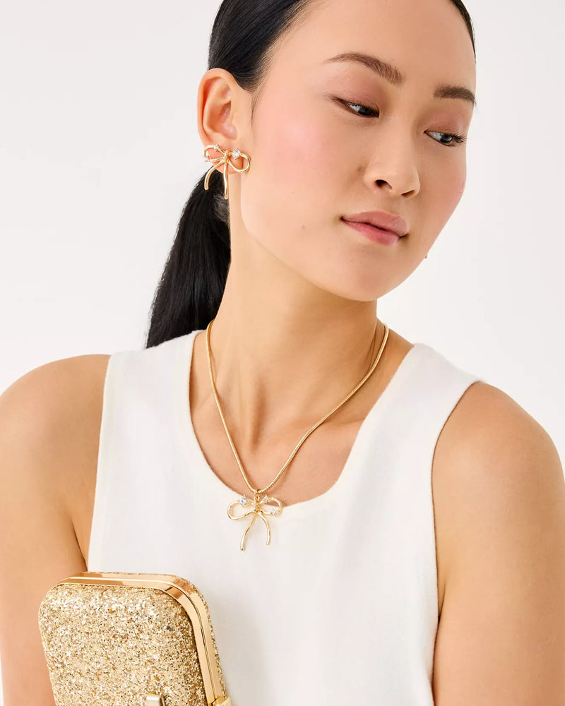 TIS THE SEASON NECKLACE GOLD METALLIC