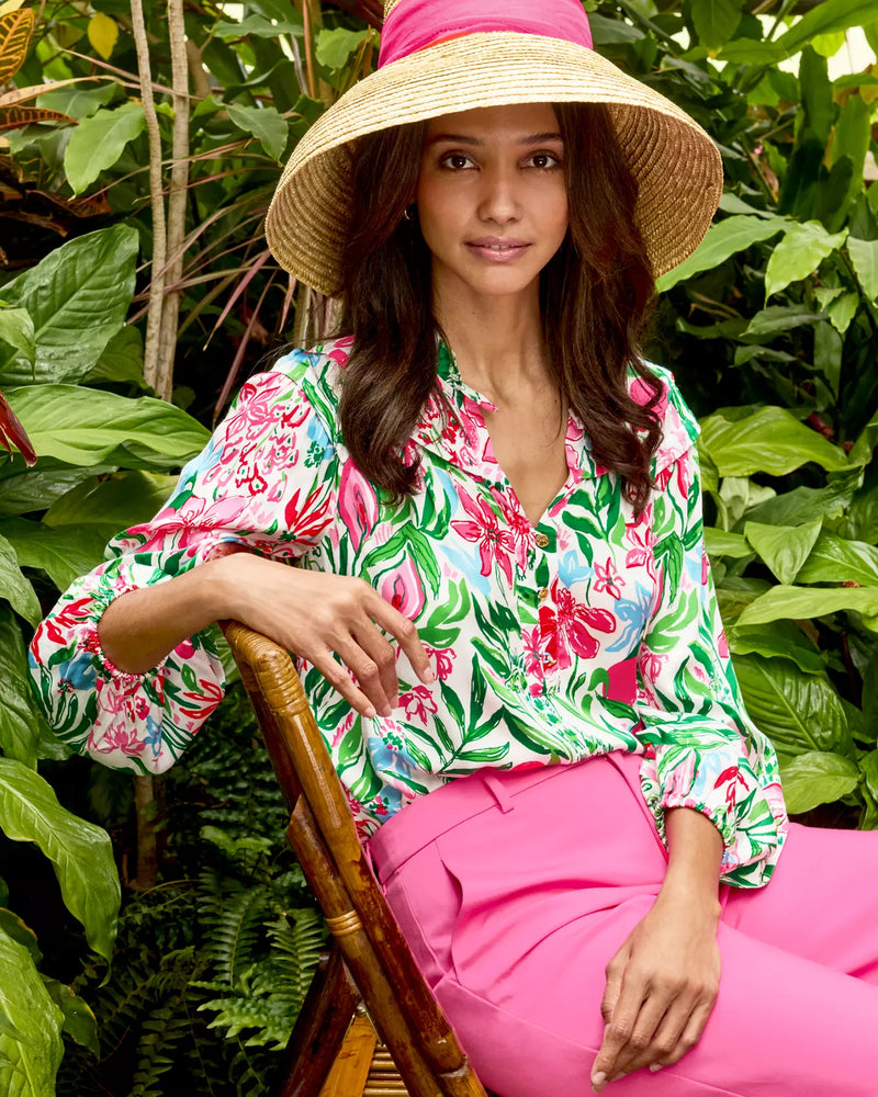 JAPHIA LONG SLEEVE TOP MULTI GLOWING GARDENS