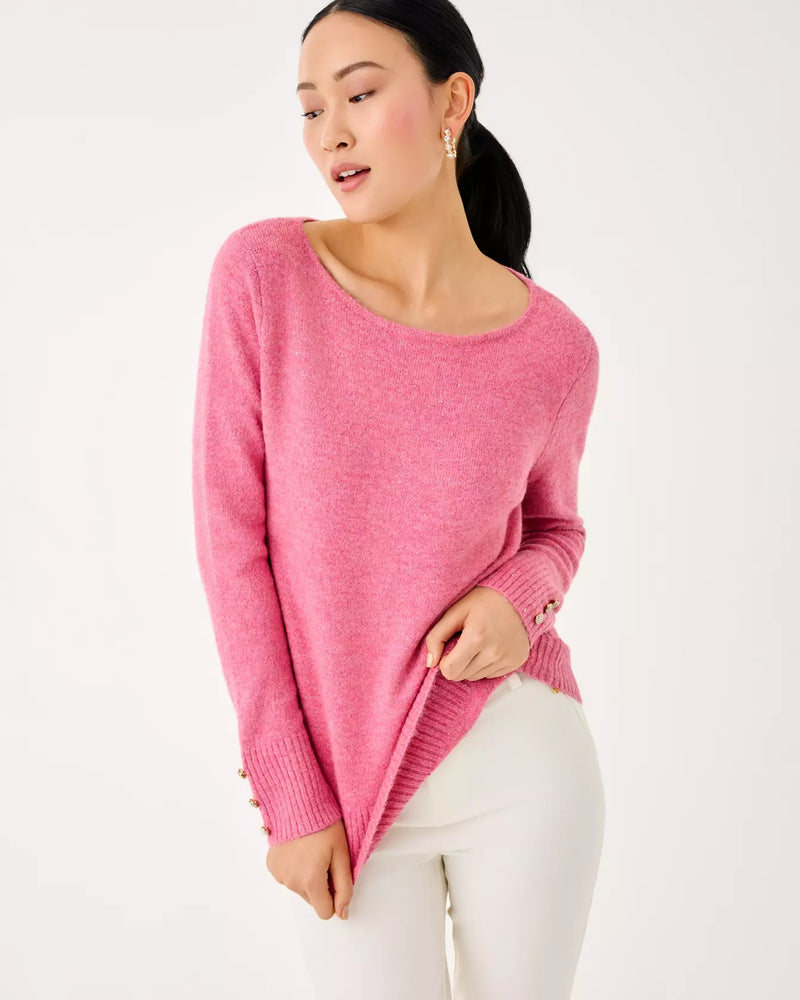 LOLA SEQUIN SWEATER CONFETTI PINK METALLIC