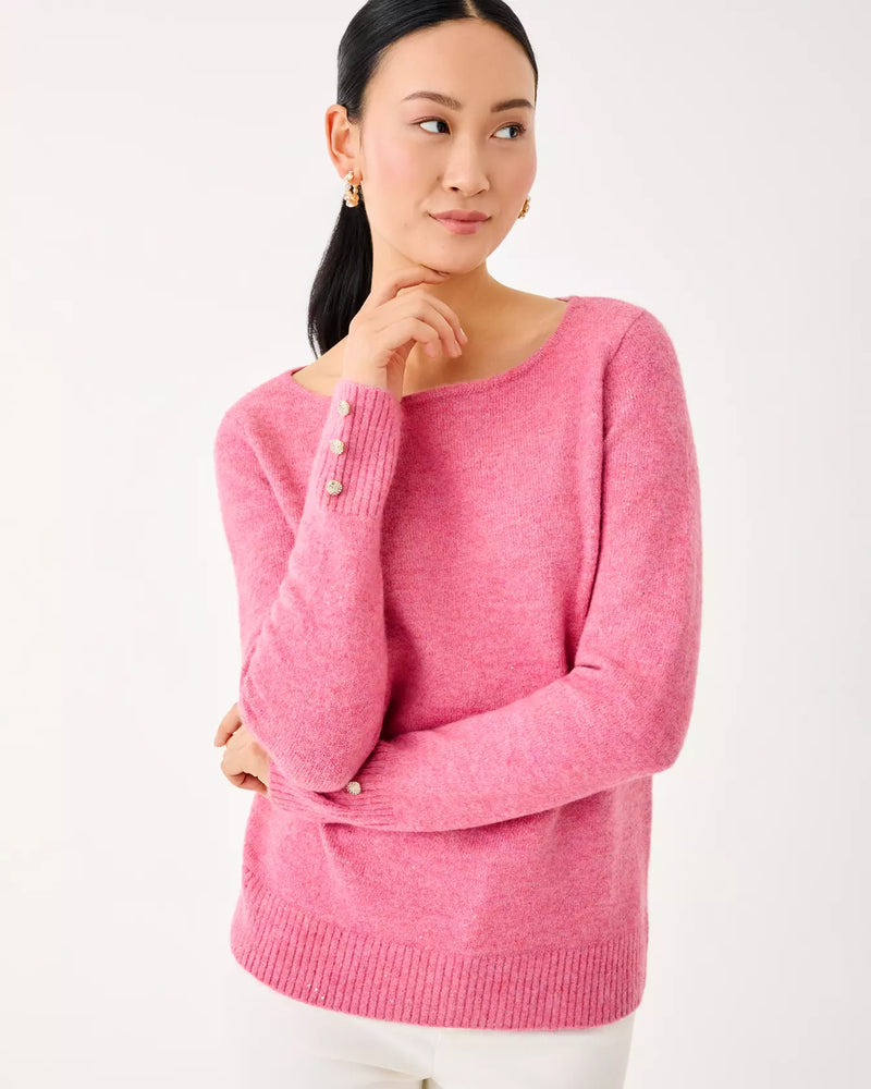 LOLA SEQUIN SWEATER CONFETTI PINK METALLIC