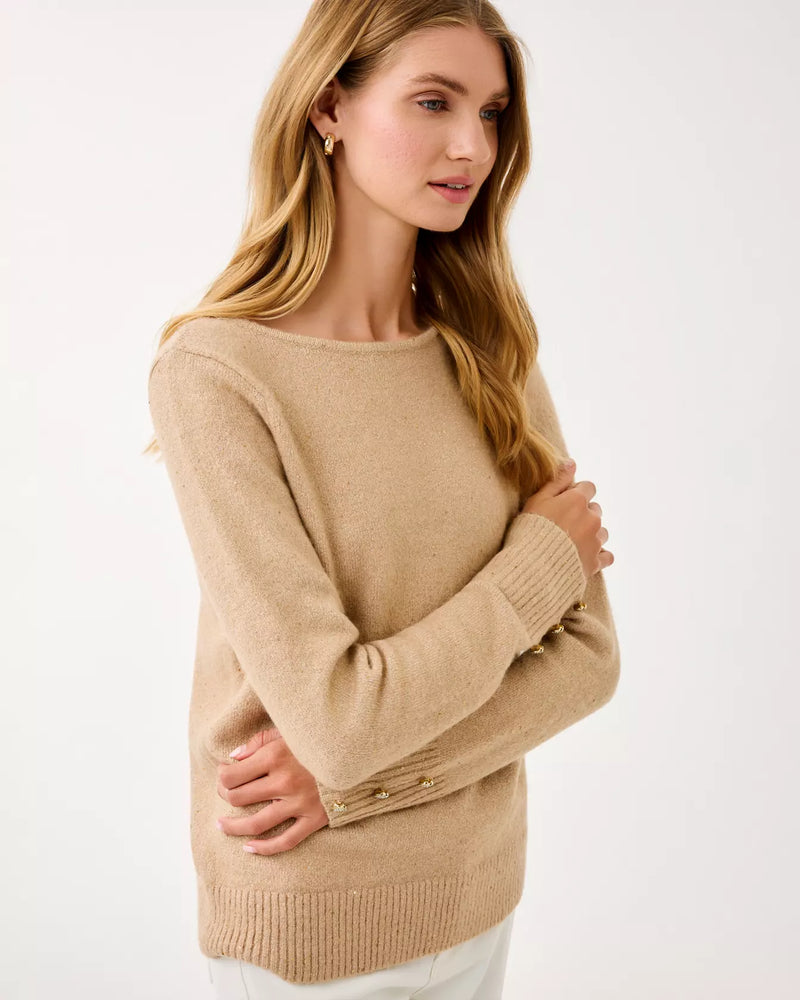 LOLA SEQUIN SWEATER GOLD METALLIC