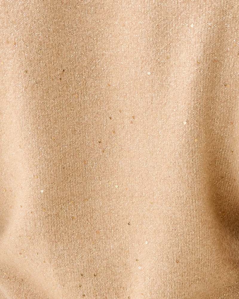 LOLA SEQUIN SWEATER GOLD METALLIC