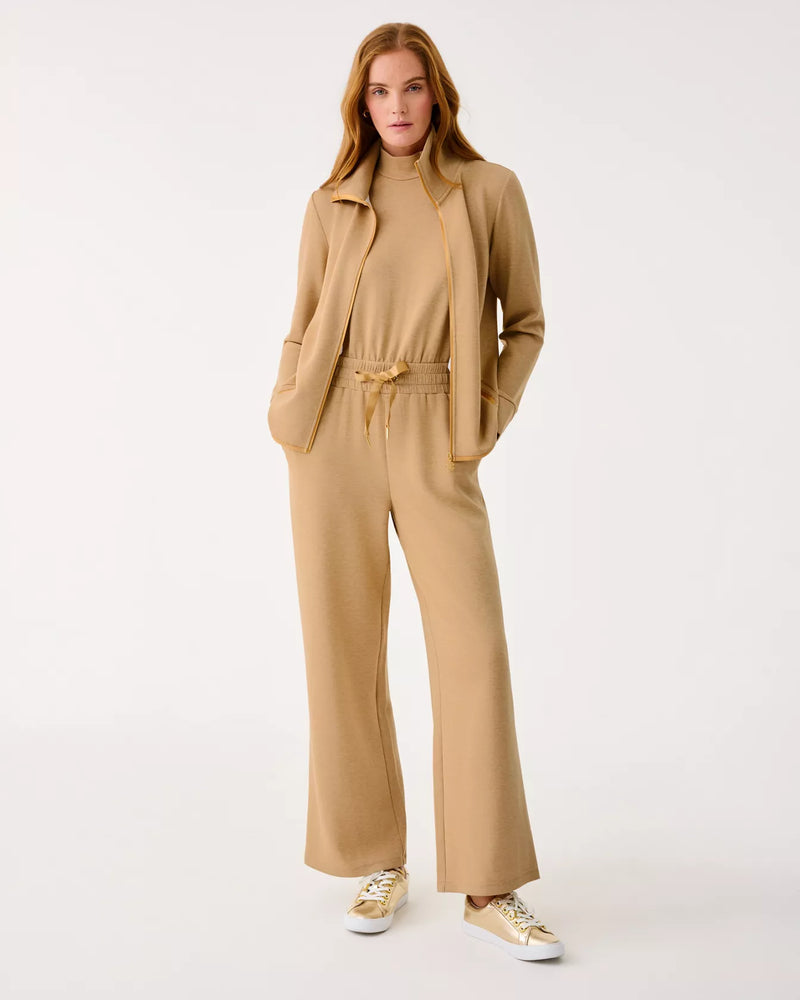 BASQUE FULL ZIP JACKET UPF 50+ HEATHERED ICED LATTE