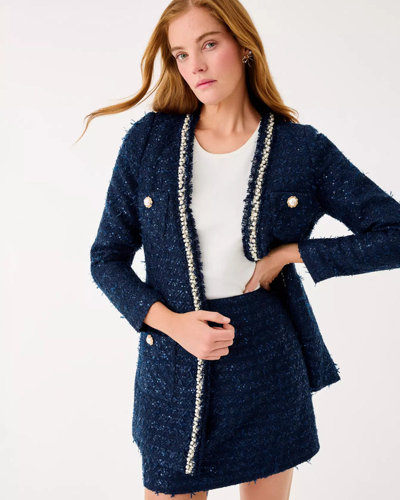 NEOMA BOUCLE JACKET LOW TIDE NAVY AFTER PARTY LUREX BOUCLE