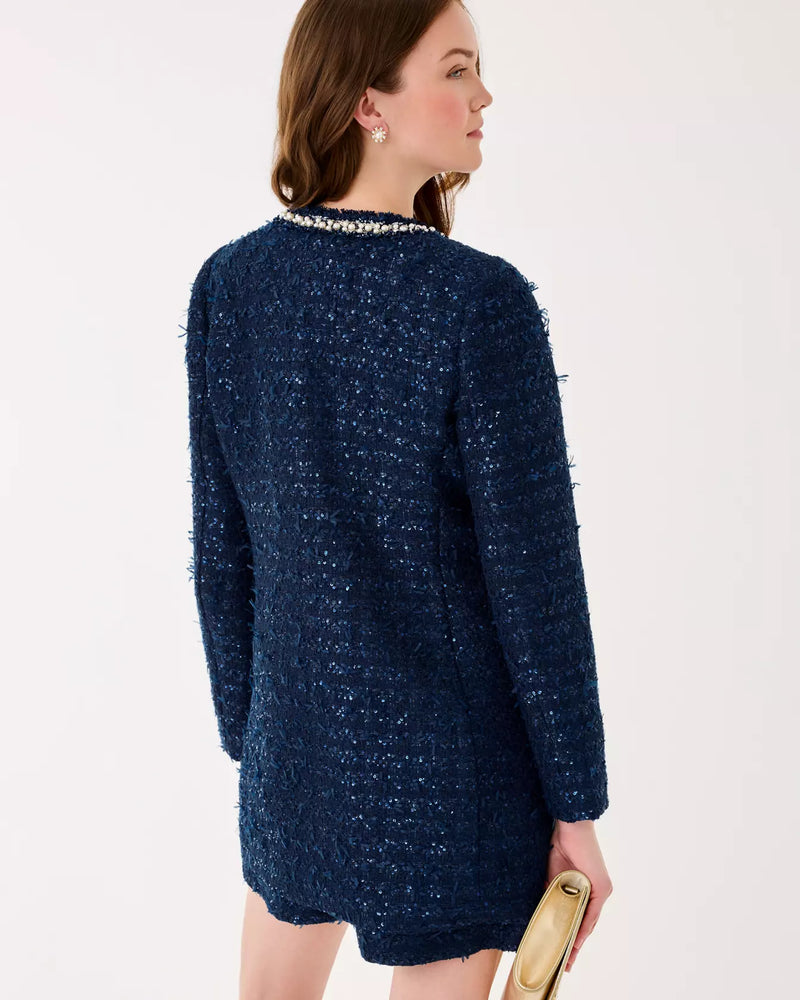 NEOMA BOUCLE JACKET LOW TIDE NAVY AFTER PARTY LUREX BOUCLE