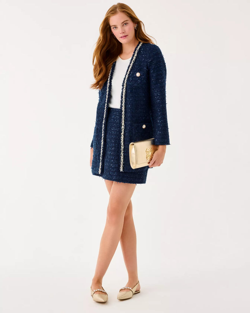 NEOMA BOUCLE JACKET LOW TIDE NAVY AFTER PARTY LUREX BOUCLE