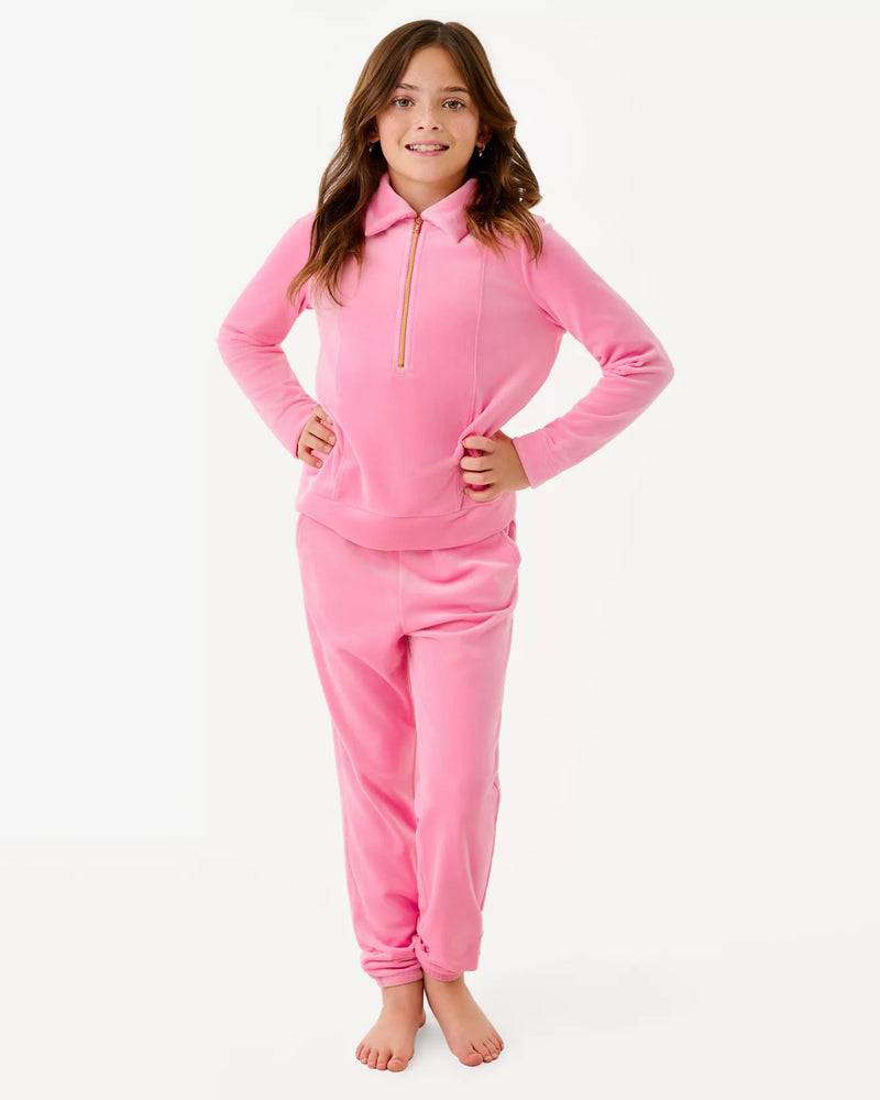 GIRLS MINI ELENI VELOUR PULLOVER CONFETTI PINK