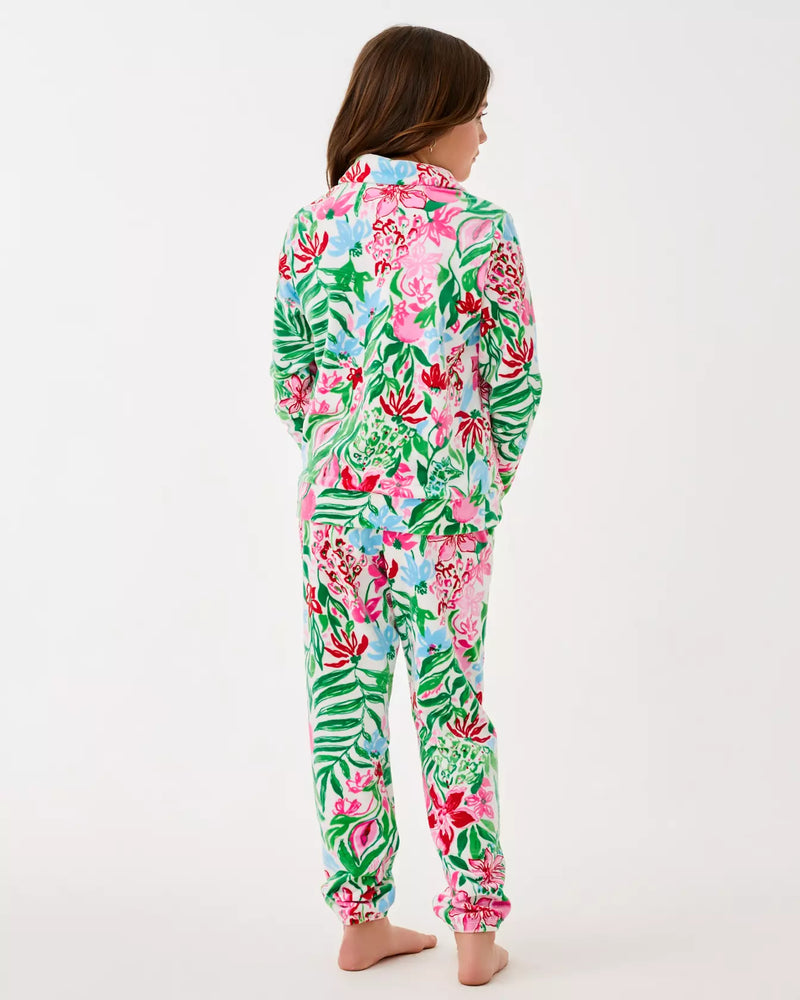 GIRLS MINI ELENI VELOUR PULLOVER MULTI GLOWING GARDENS