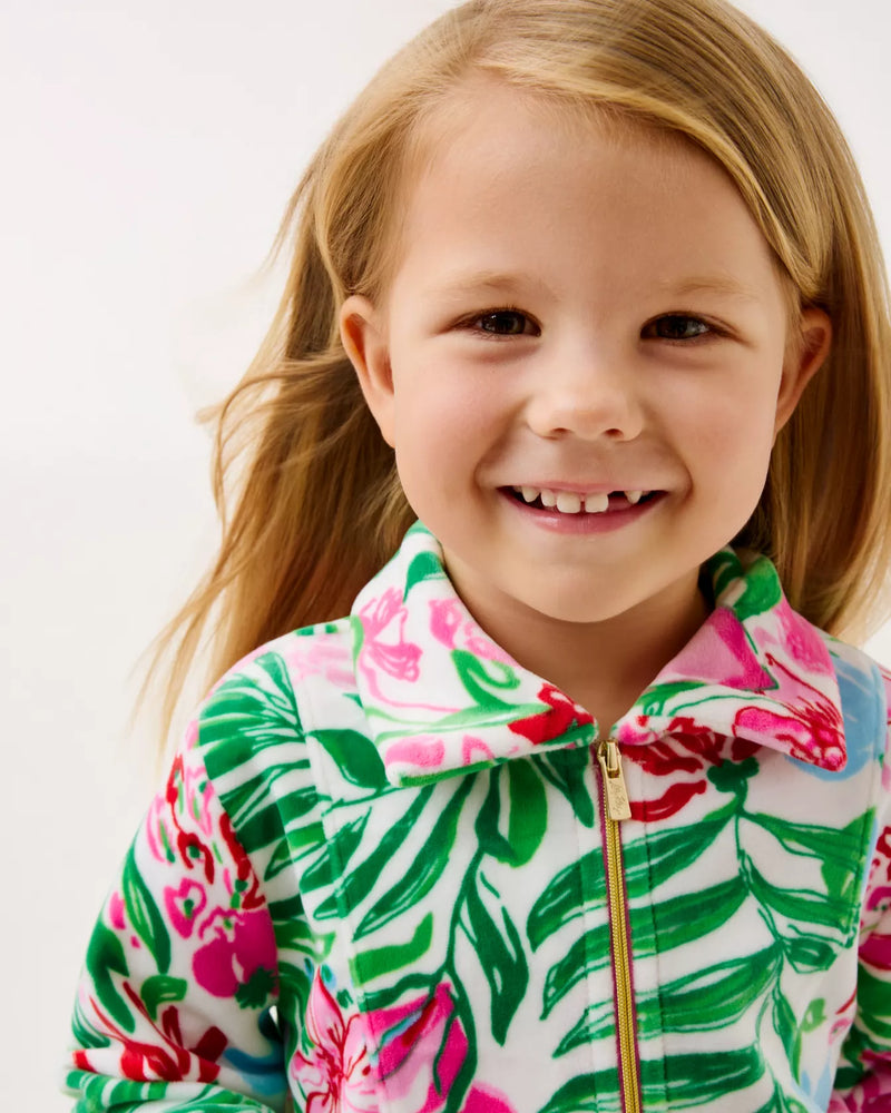 GIRLS MINI ELENI VELOUR PULLOVER MULTI GLOWING GARDENS