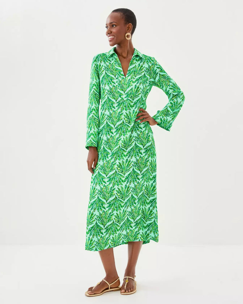SIMONA DRESS KITTS GREEN SHADY BABE
