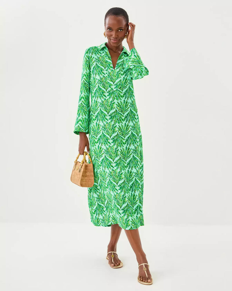 SIMONA DRESS KITTS GREEN SHADY BABE