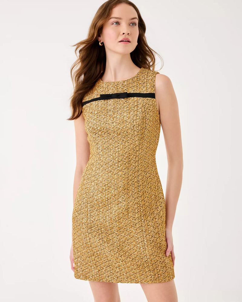 RITZY BOUCLE SHIFT GOLD METALLIC GOLDEN GLOW BOUCLE