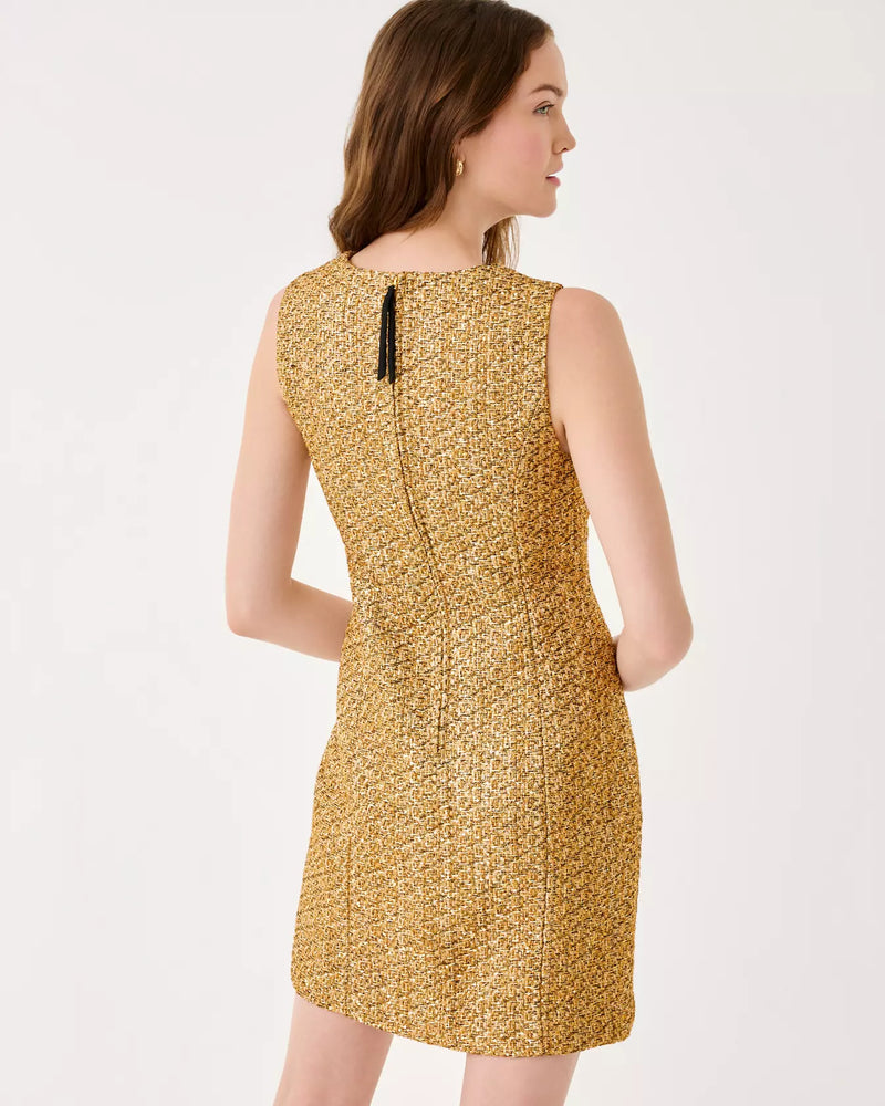 RITZY BOUCLE SHIFT GOLD METALLIC GOLDEN GLOW BOUCLE