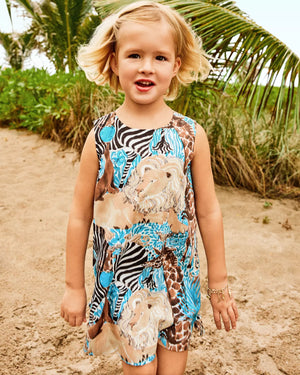 GIRLS LITTLE LILLY CLASSIC SHIFT BREEZY AQUA LILLYS ZOO