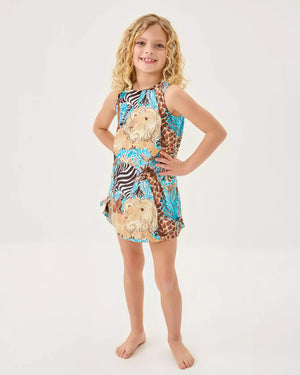 GIRLS LITTLE LILLY CLASSIC SHIFT BREEZY AQUA LILLYS ZOO