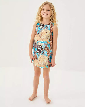 GIRLS LITTLE LILLY CLASSIC SHIFT BREEZY AQUA LILLYS ZOO