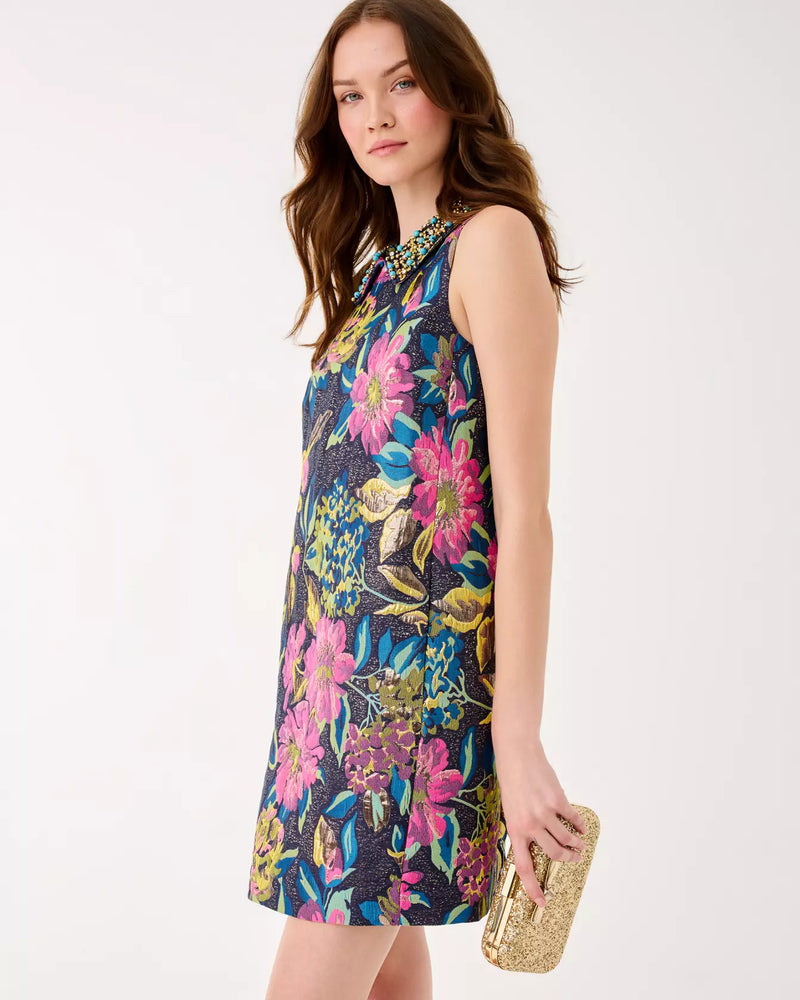 KELLIANA SHIFT MULTI CANOPY BLOOMS FLORAL JACQUARD