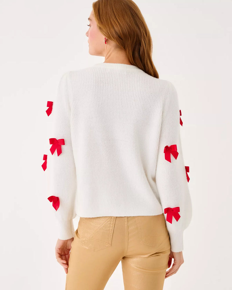 ZARIE CARDIGAN COCONUT PARTY BOWS