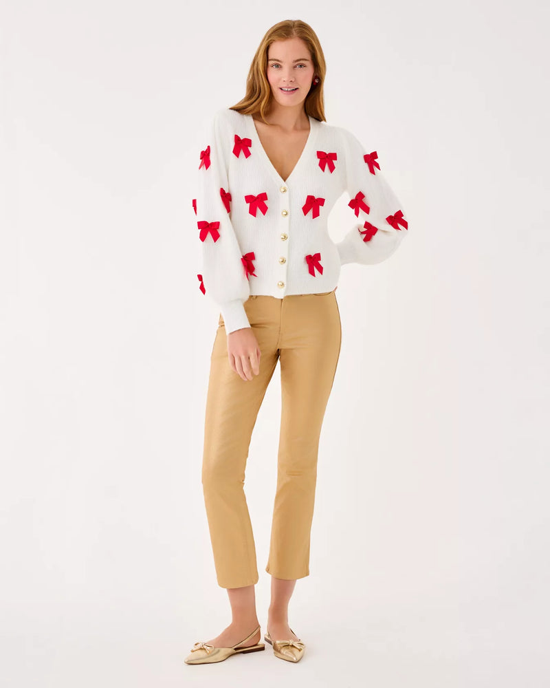 ZARIE CARDIGAN COCONUT PARTY BOWS