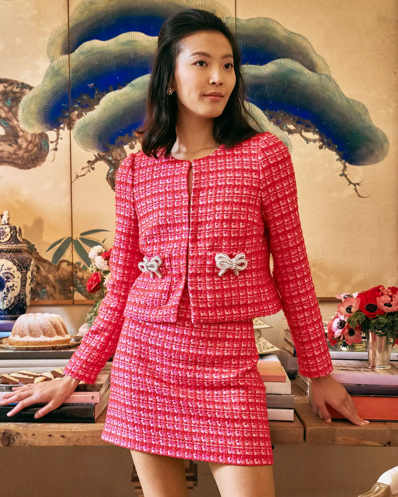 KIMIA BOUCLE JACKET CRANBERRY RED FIESTA BOUCLE