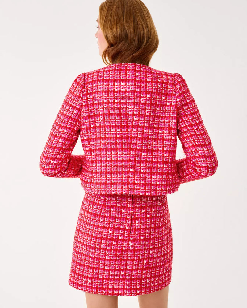 KIMIA BOUCLE JACKET CRANBERRY RED FIESTA BOUCLE