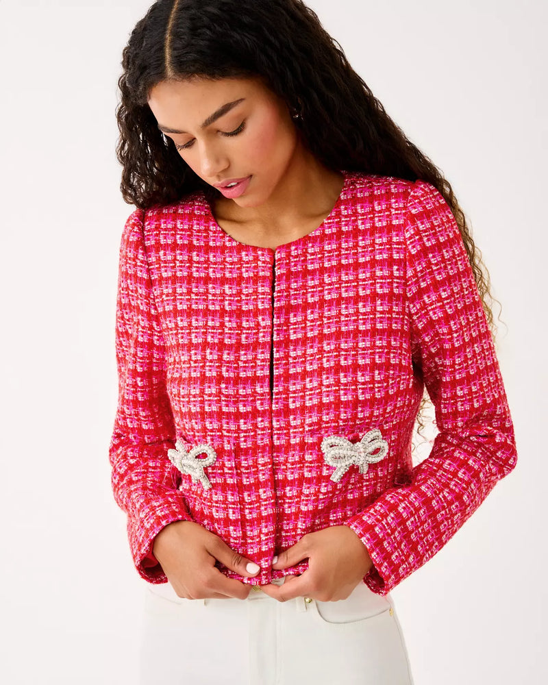 KIMIA BOUCLE JACKET CRANBERRY RED FIESTA BOUCLE