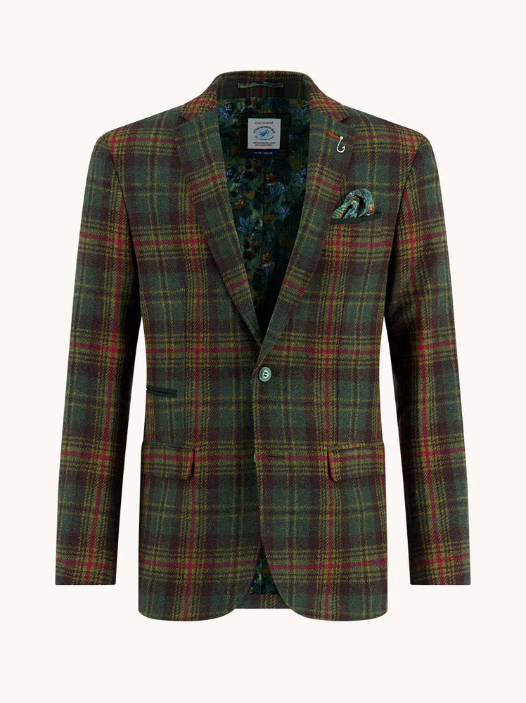 BLAZER TARTAN WOOL DARK GREEN