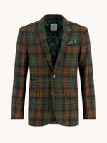 BLAZER TARTAN WOOL DARK GREEN