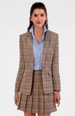 PREPATORY PLAID BLAZER KHAKI/NAVY