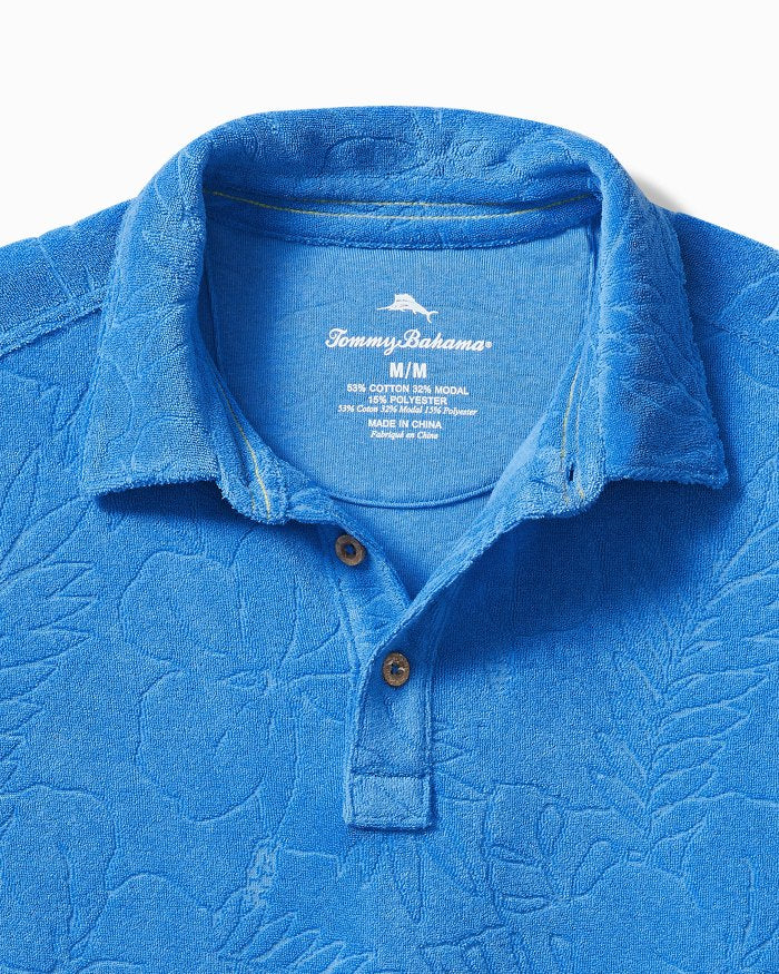 POOLSIDE HIBISCUS POLO- PALACE BLUE