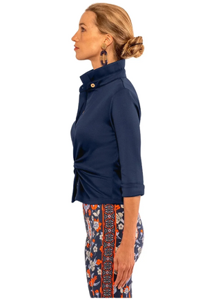 
            
                Load image into Gallery viewer, Jersey Twist &amp;amp; Shout Top Navy
            
        