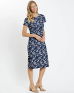 ELLA MIDI DRESS ISLAND GETAWAY NAVY