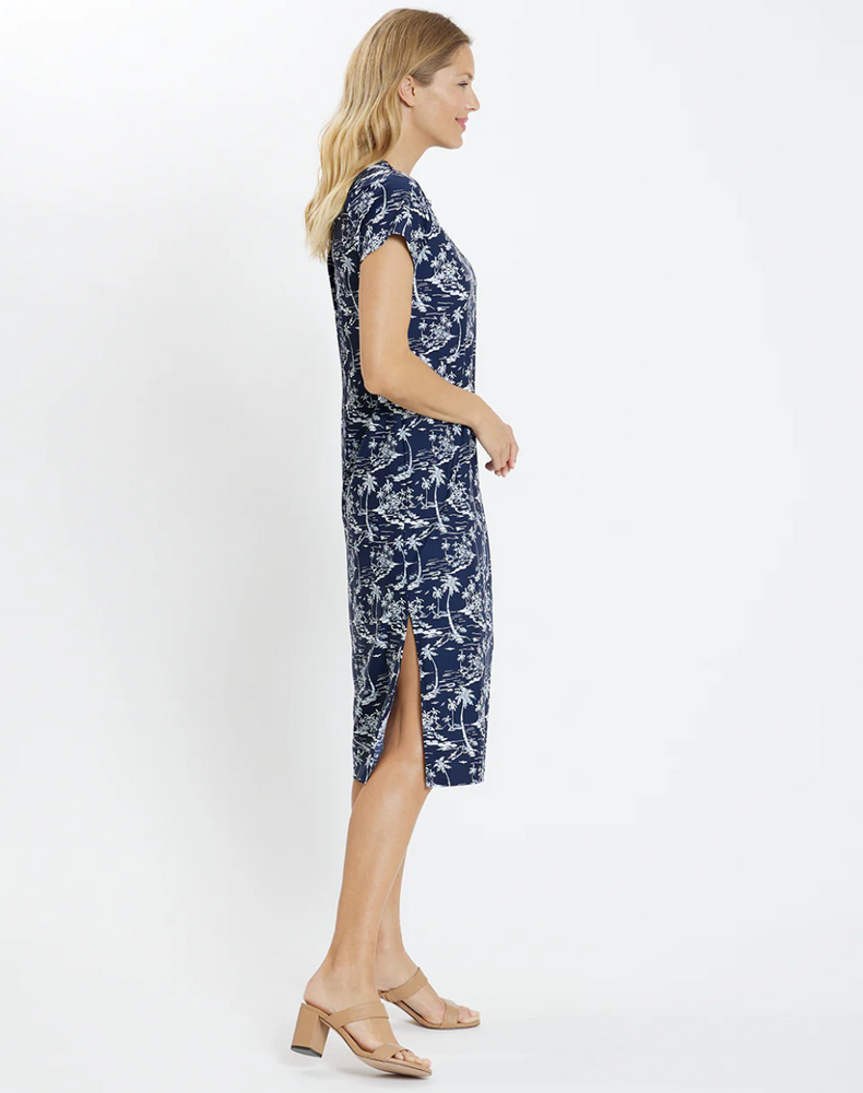 ELLA MIDI DRESS ISLAND GETAWAY NAVY