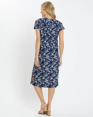 ELLA MIDI DRESS ISLAND GETAWAY NAVY