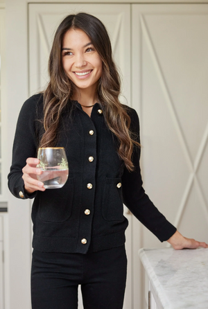 STS CLASSIC POCKET BLACK CARDIGAN SWEATER