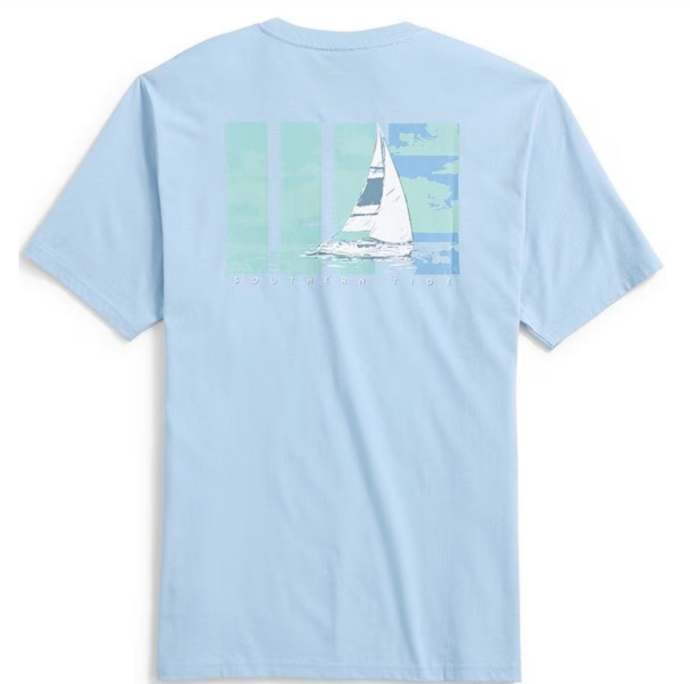 M SS SAILS ON THE SEA TEE CERULEAN