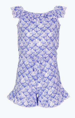 GIRLS REAGAN ROMPER BLUE DAZZLING SHELLS