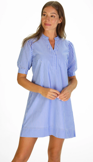 MAVEN DRESS SKY BLUE STRIPE