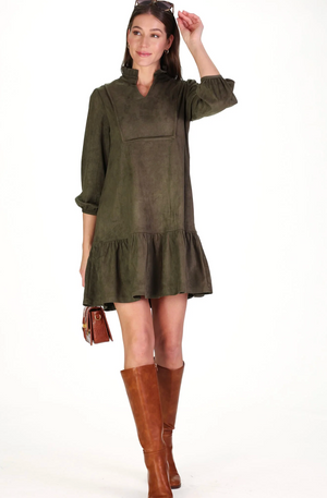 SUEDE KATIE DRESS FOREST
