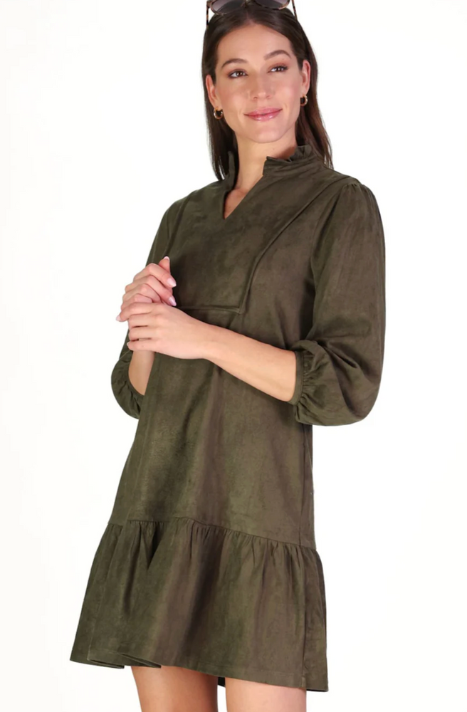SUEDE KATIE DRESS FOREST
