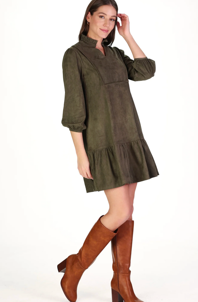 SUEDE KATIE DRESS FOREST