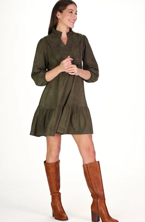 SUEDE KATIE DRESS FOREST