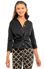 Jersey Twist & Shout Top Black