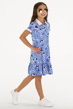 GIRLS ACTIVE THEO DRESS BLUE BLOSSOMS