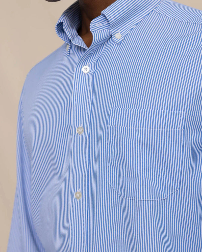 STRIPE SPORT SHIRT COBALT BLUE