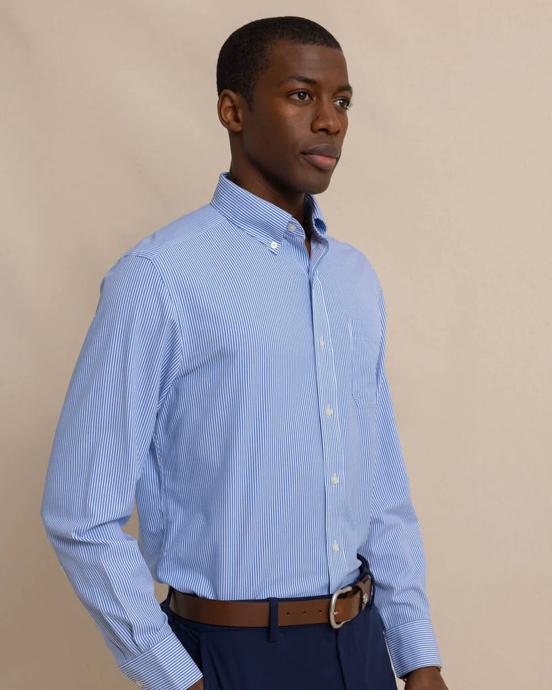 STRIPE SPORT SHIRT COBALT BLUE