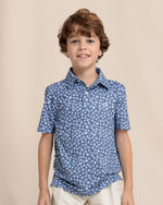 BOYS SHORT SLEEVE DRIVER PERFORMANCE POLO BLOSSOM BLISS LIGHT INDIGO